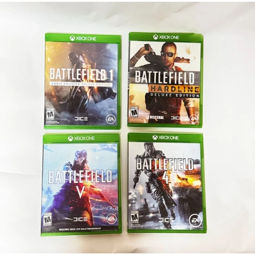 Battlefield Xbox One Lot Battlefield 1 4 5 V + Hardline 4 Game Bundle CIB FPS EA